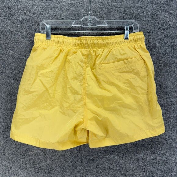 New H&M Swim Shorts Trunks Men M Medium Yellow Drawstring Lined Pockets Swimwear - Picture 2 of 7